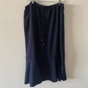 Floral & Ivy XL navy blue midi skirt